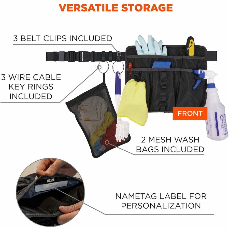 Ergodyne Arsenal 5715 Carrying Case (Pouch) Brush, Cleaning Kit, Towel - Black