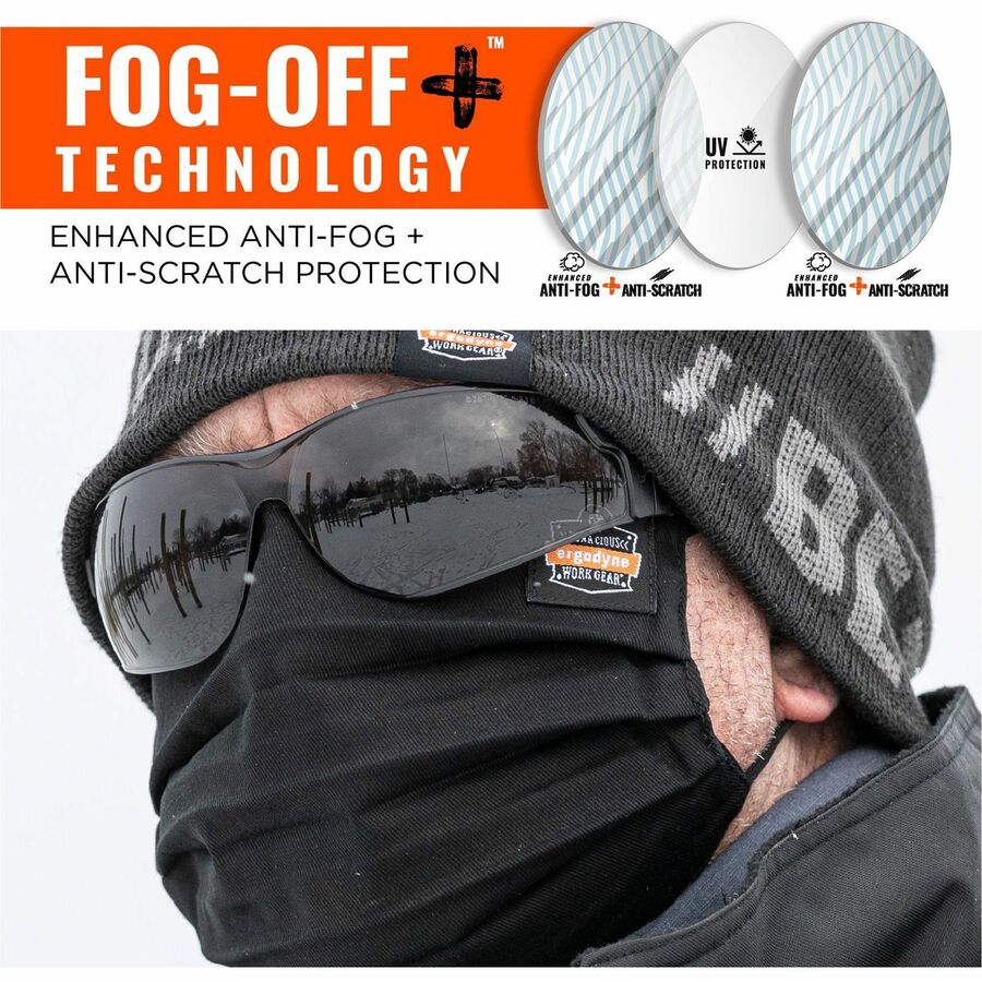 Ergodyne Skullerz SAGA Anti-Scratch & Enhanced Anti-Fog Safety Glasses, Sunglasses