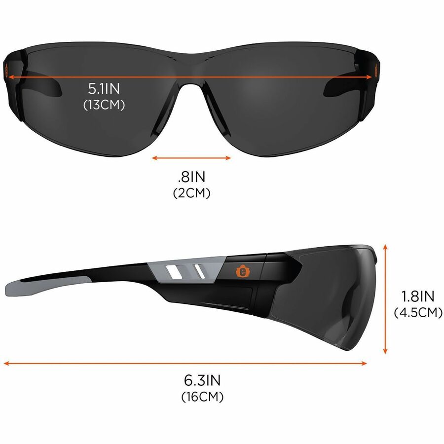 Ergodyne Skullerz SAGA Anti-Scratch & Enhanced Anti-Fog Safety Glasses, Sunglasses