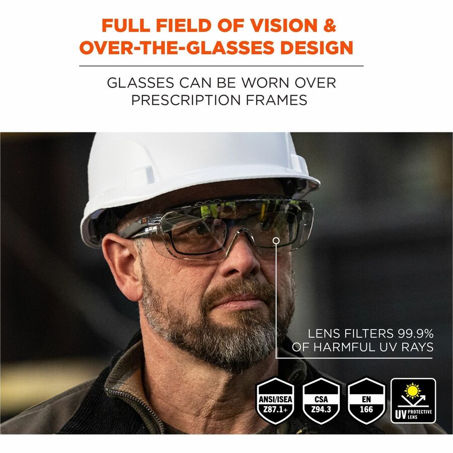 Ergodyne Skullerz OSMIN Anti-Scratch & Enhanced Anti-Fog Safety Glasses, Sunglasses
