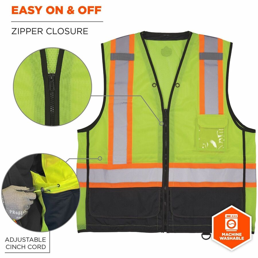 Ergodyne 8251HDZ-BK 2-Tone Hi-Vis Safety Vests