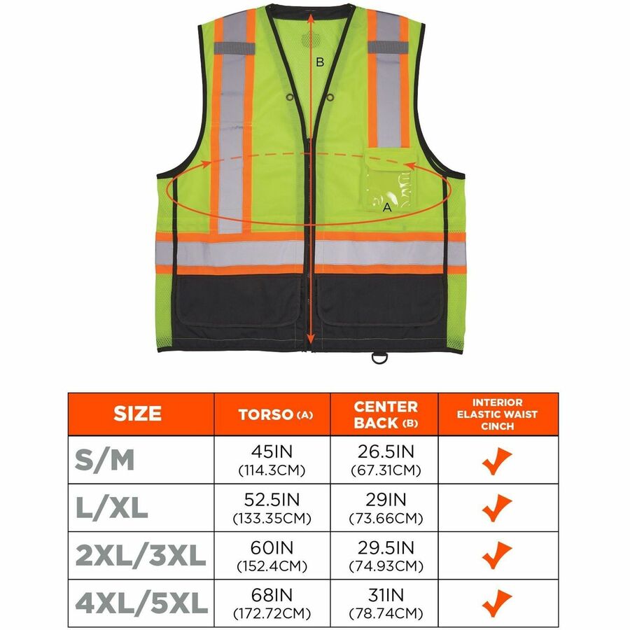 Ergodyne 8251HDZ-BK 2-Tone Hi-Vis Safety Vests