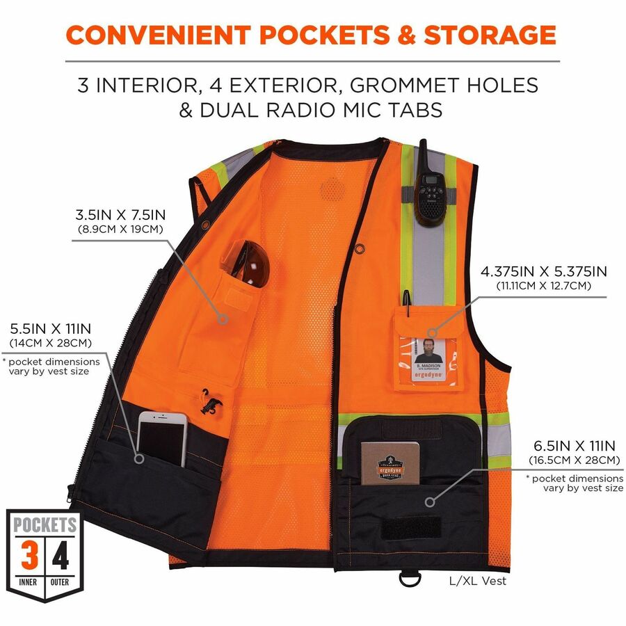 Ergodyne 8251HDZ-BK 2-Tone Hi-Vis Safety Vests