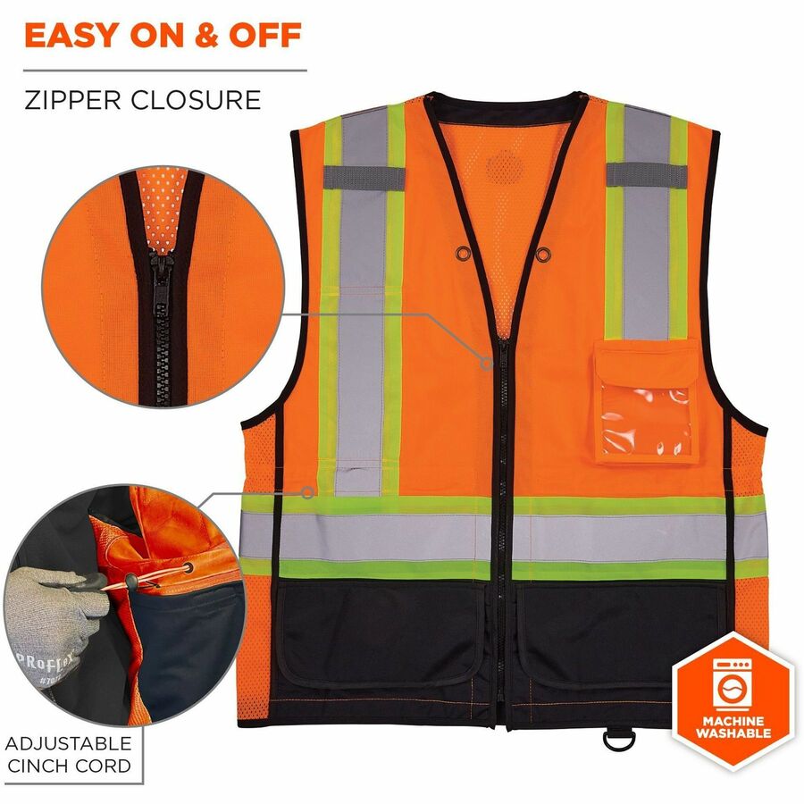 Ergodyne 8251HDZ-BK 2-Tone Hi-Vis Safety Vests