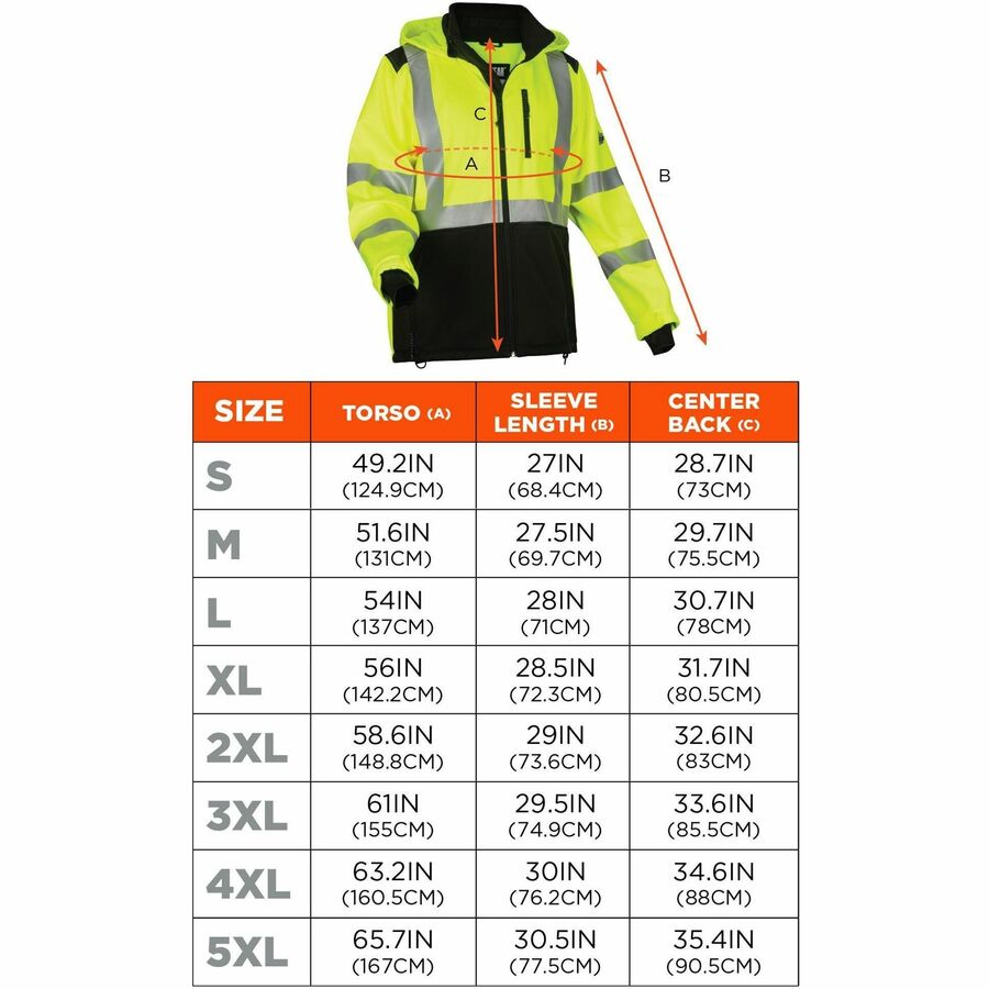 Ergodyne 8353 Hi-Vis Softshell Jackets