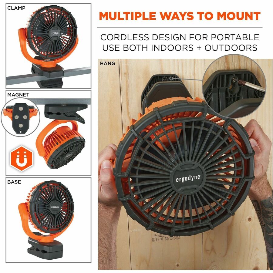 Ergodyne Chill-Its 6090 Rechargeable Portable Jobsite Fan