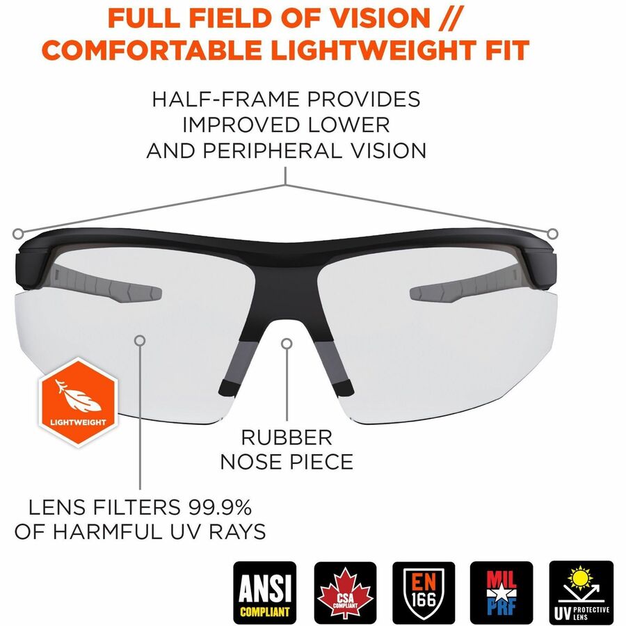 Ergodyne Skullerz SKOLL Anti-Scratch & Enhanced Anti-Fog Safety Glasses, Sunglasses
