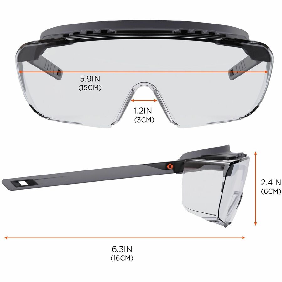 Ergodyne Skullerz OSMIN Anti-Scratch & Enhanced Anti-Fog Safety Glasses, Sunglasses