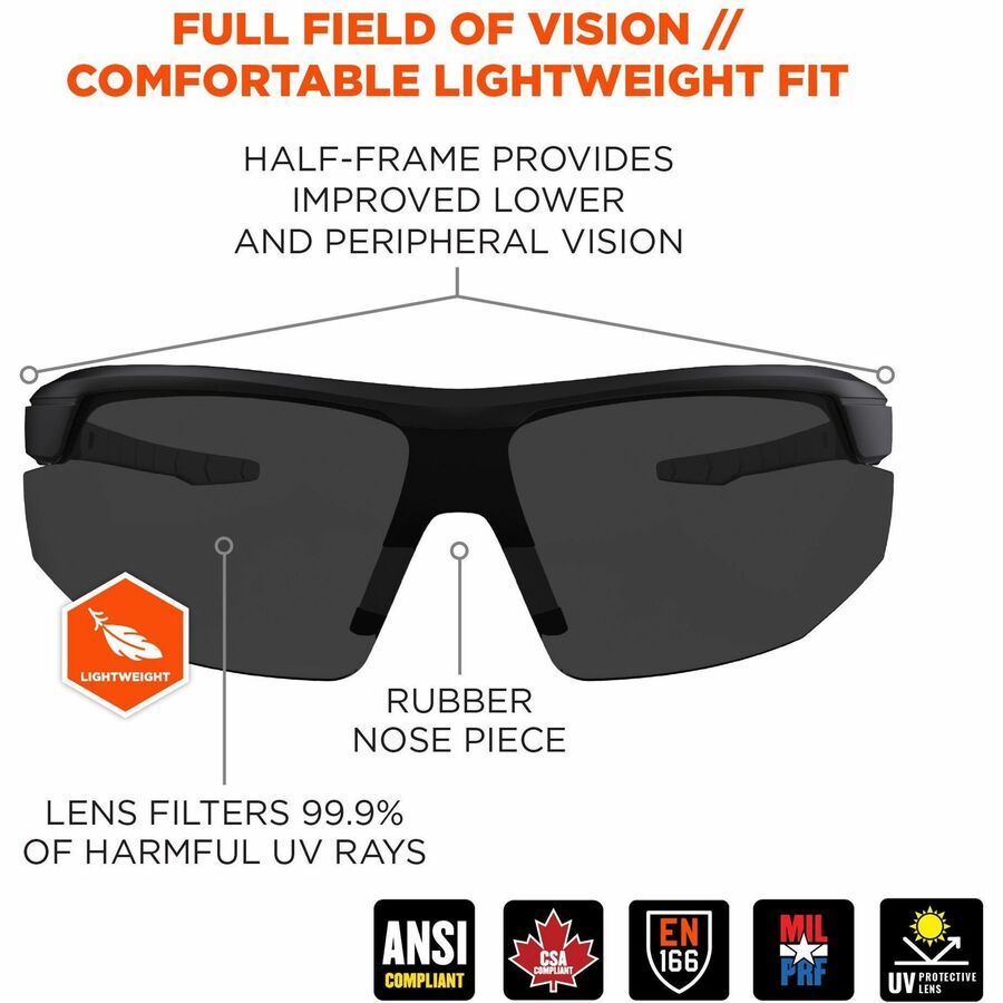 Ergodyne Skullerz SKOLL Anti-Scratch & Enhanced Anti-Fog Safety Glasses, Sunglasses