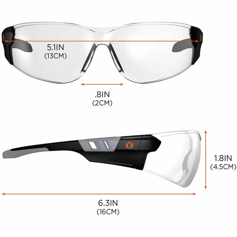 Ergodyne Skullerz SAGA Anti-Scratch & Enhanced Anti-Fog Safety Glasses, Sunglasses