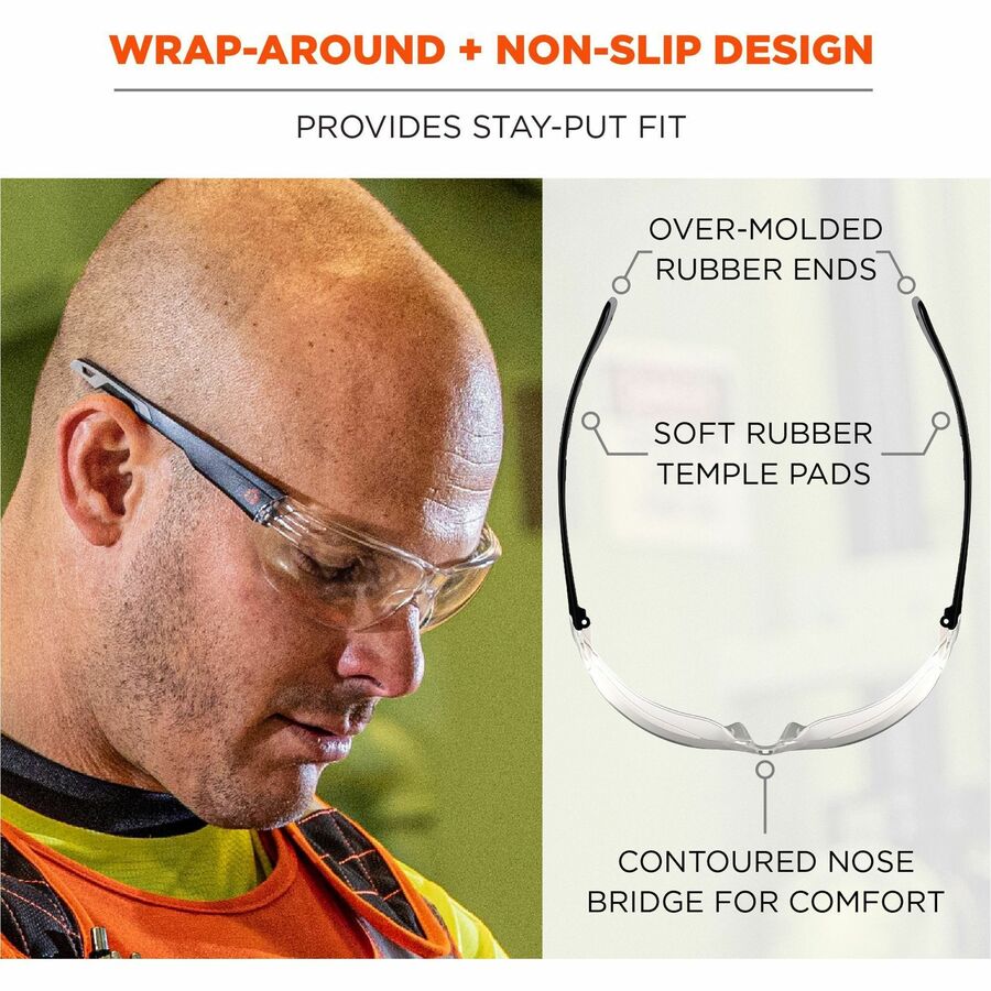 Ergodyne Skullerz VALI Anti-Scratch & Enhanced Anti-Fog Safety Glasses, Sunglasses