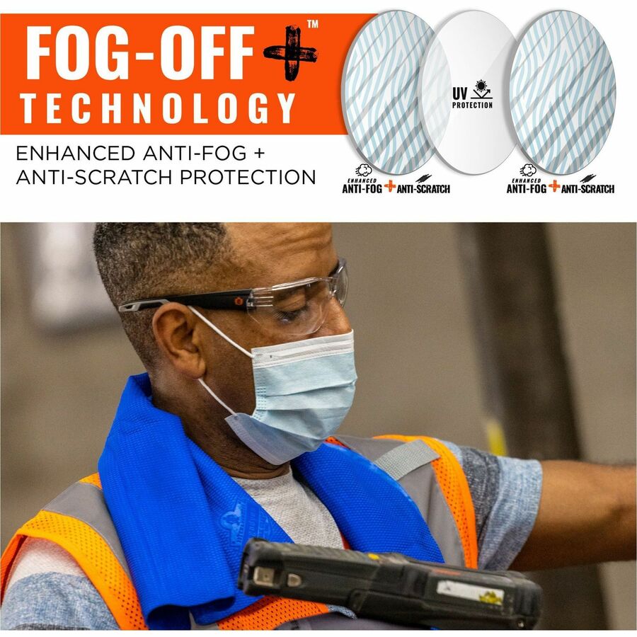 Ergodyne Skullerz VALI Anti-Scratch & Enhanced Anti-Fog Safety Glasses, Sunglasses