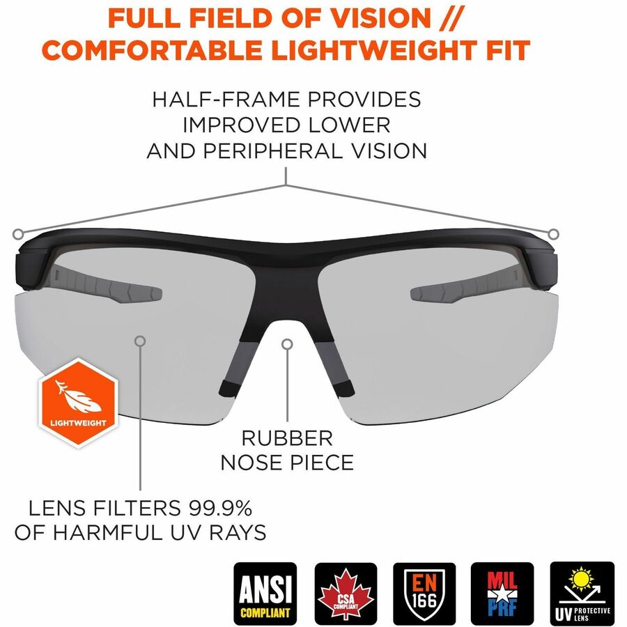 Ergodyne Skullerz SKOLL Anti-Scratch & Enhanced Anti-Fog Safety Glasses, Sunglasses
