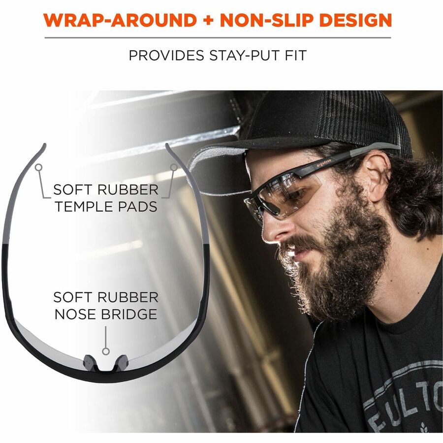 Ergodyne Skullerz SKOLL Anti-Scratch & Enhanced Anti-Fog Safety Glasses, Sunglasses