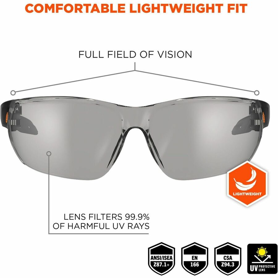 Ergodyne Skullerz VALI Anti-Scratch & Enhanced Anti-Fog Safety Glasses, Sunglasses