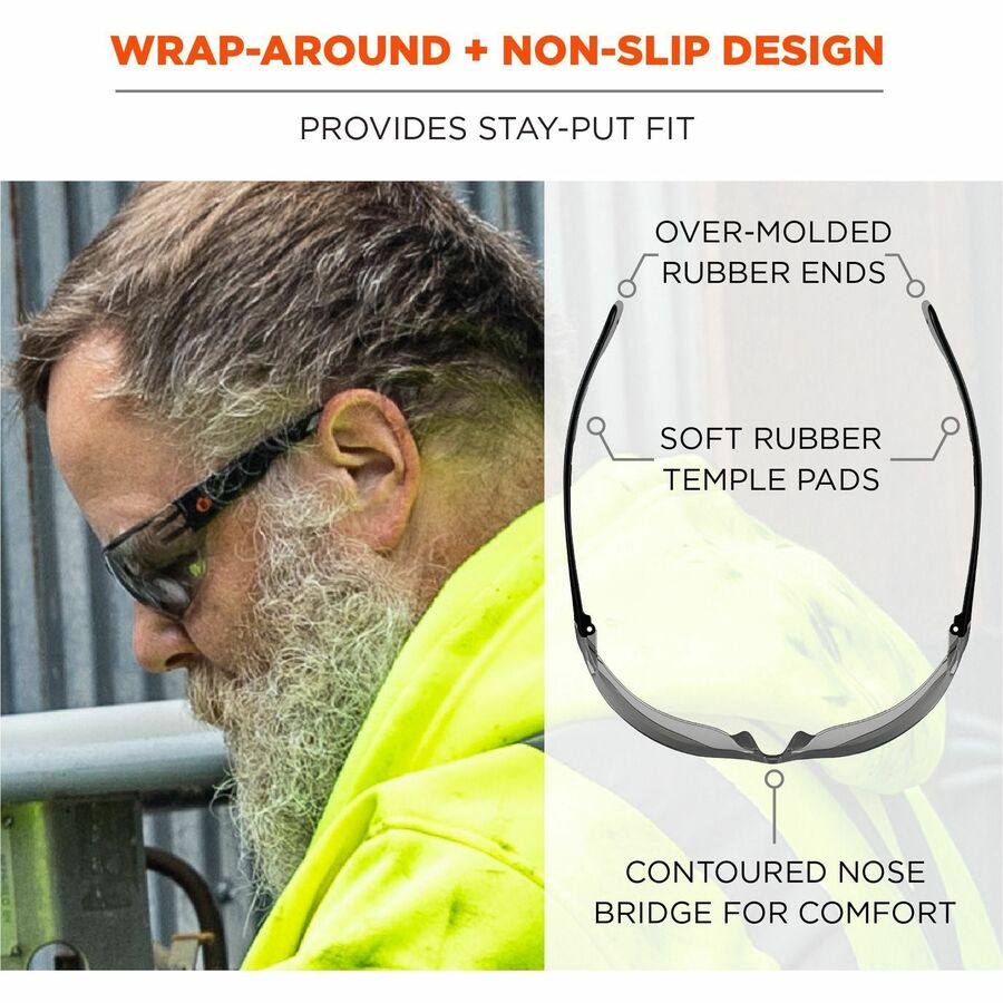 Ergodyne Skullerz VALI Anti-Scratch & Enhanced Anti-Fog Safety Glasses, Sunglasses