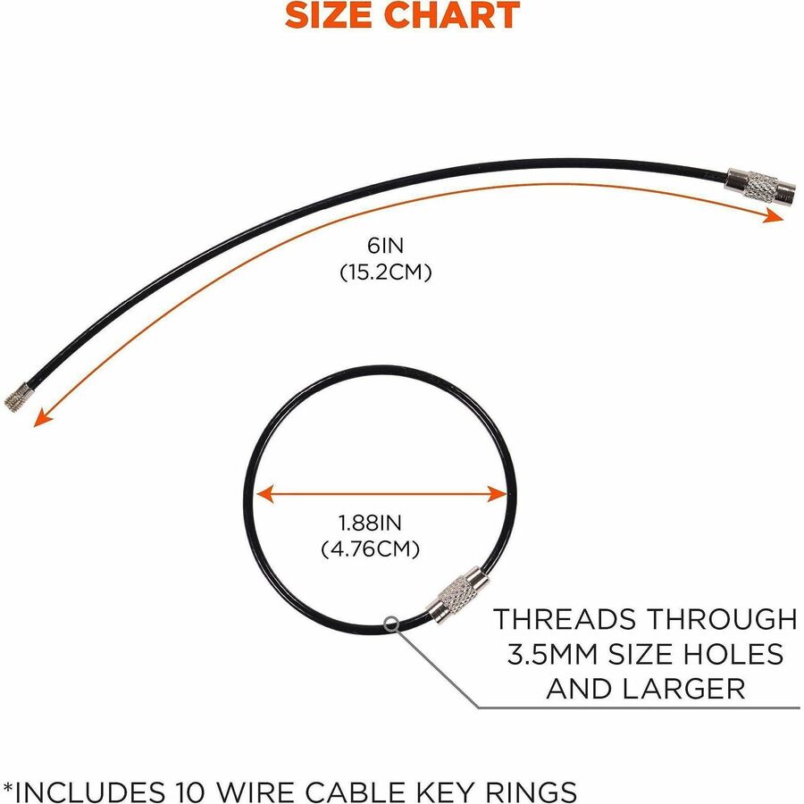Ergodyne Arsenal 5719 Wire Cable Key Rings