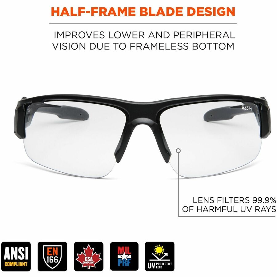 Ergodyne DAGR Anti-Scratch/Anti-Fog Safety Glasses