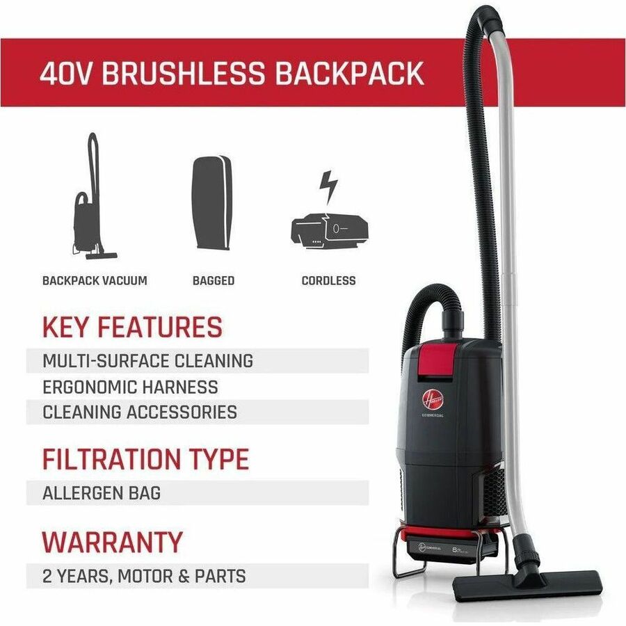Hoover Commercial  40V  Brushless  Backpack  Tool  Only