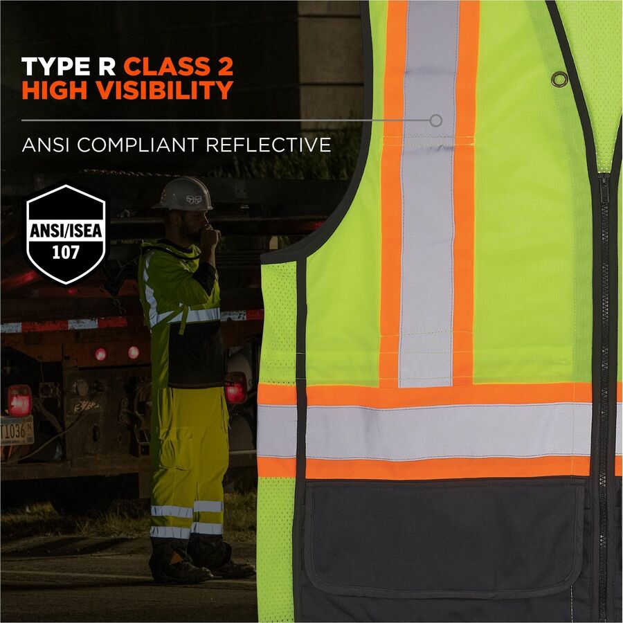 Ergodyne 8251HDZ-BK 2-Tone Hi-Vis Safety Vests