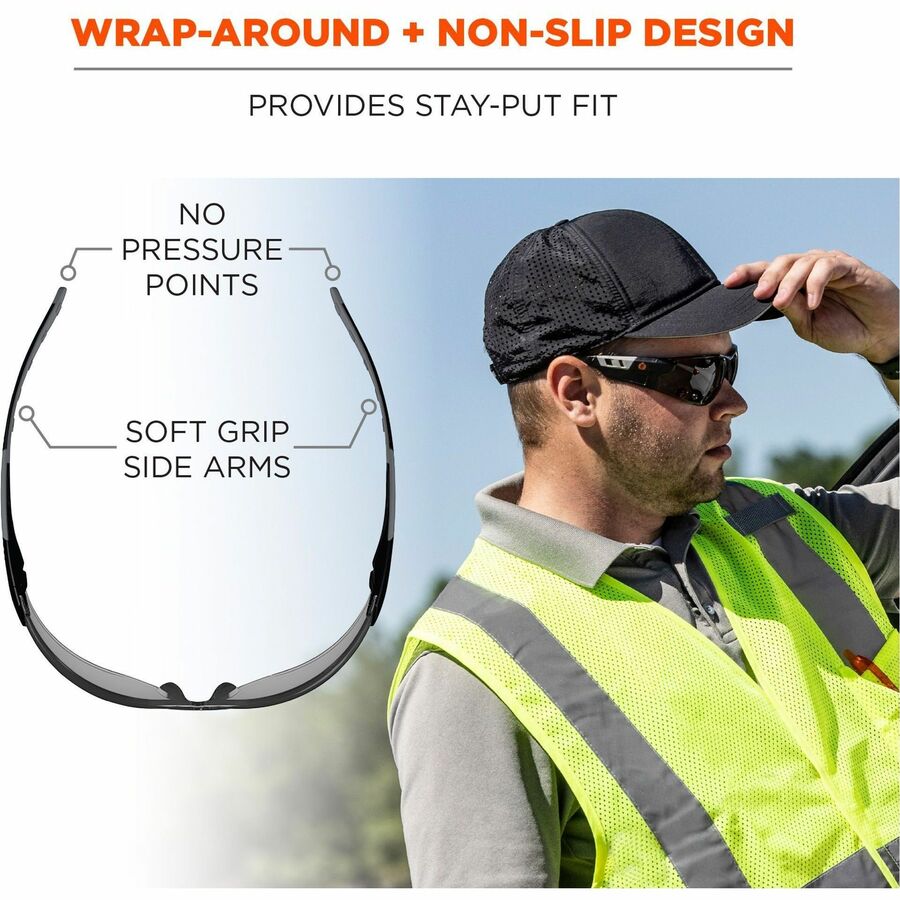 Ergodyne Skullerz SAGA Anti-Scratch & Enhanced Anti-Fog Safety Glasses, Sunglasses