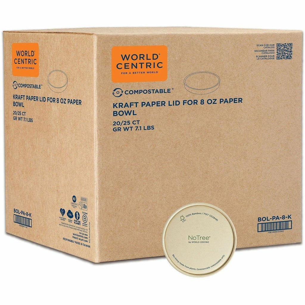 World Centric NoTree Compostable Kraft Paper Lids