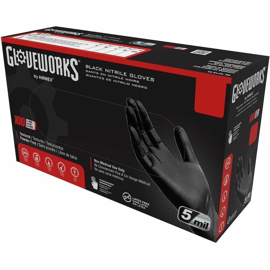 Gloveworks Industrial Black Nitrile Disposable Gloves