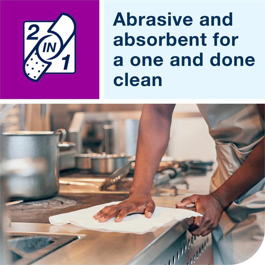 TORK 2 in 1 Scouring and Cleaning Foodservice Towel White, Absorbent, 1 x 120 Sheets