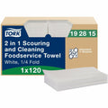 TORK 2 in 1 Scouring and Cleaning Foodservice Towel White, Absorbent, 1 x 120 Sheets