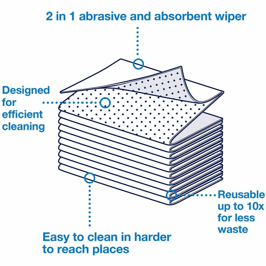 TORK 2 in 1 Scouring and Cleaning Foodservice Towel White, Absorbent, 1 x 120 Sheets
