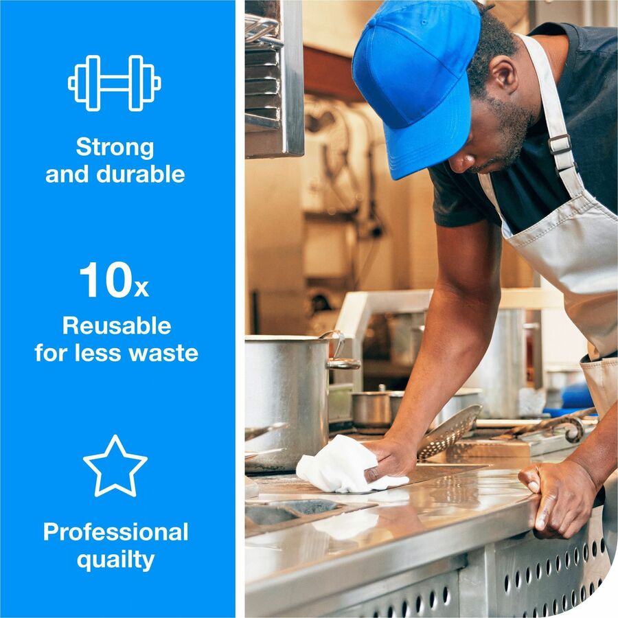 TORK 2 in 1 Scouring and Cleaning Foodservice Towel White, Absorbent, 1 x 120 Sheets
