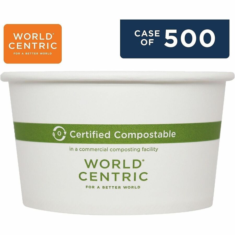 World Centric Compostable White Paper Bowls