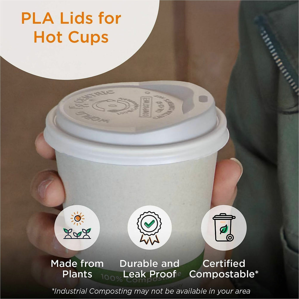 World Centric Compostable White Sip Lids