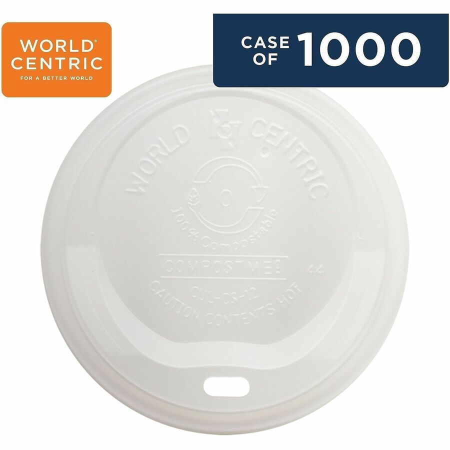 World Centric Compostable White Sip Lids
