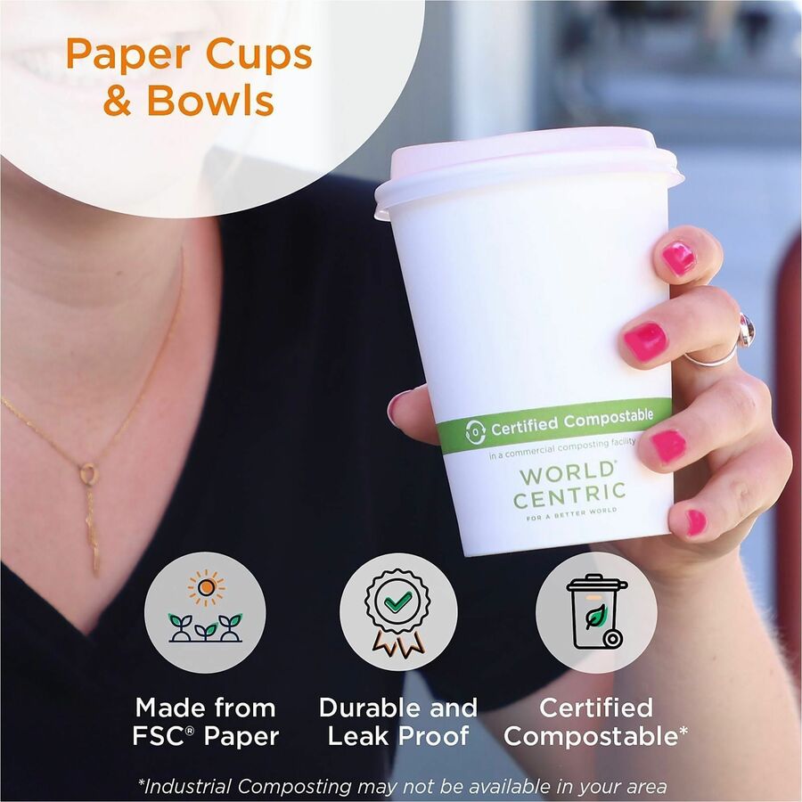 World Centric Compostable White Paper Bowls