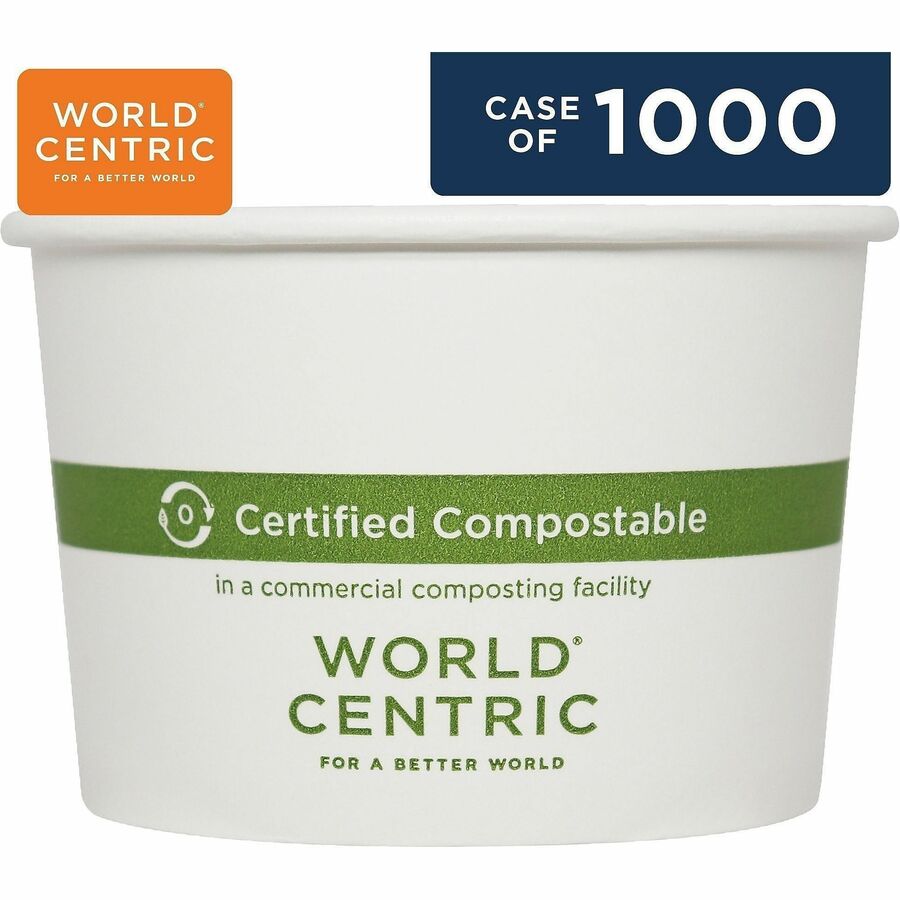 World Centric Compostable White Paper Bowls
