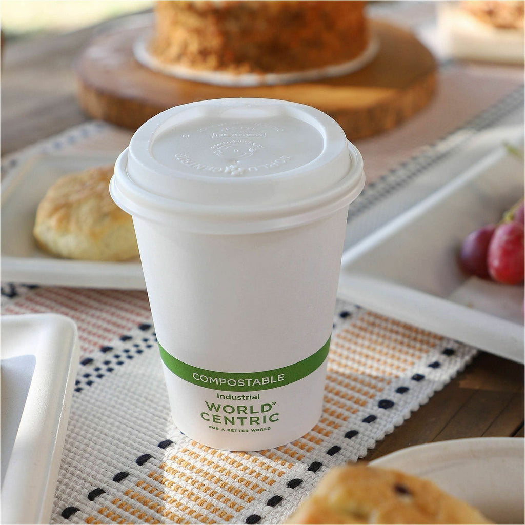 World Centric Compostable White Paper Hot Cups