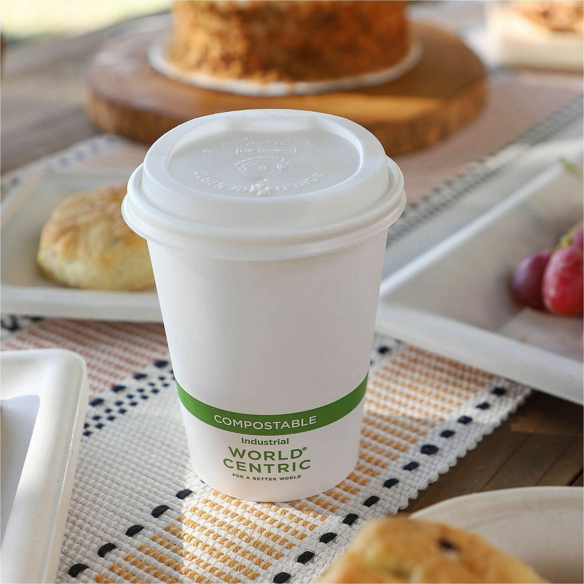 World Centric Compostable White Paper Hot Cups