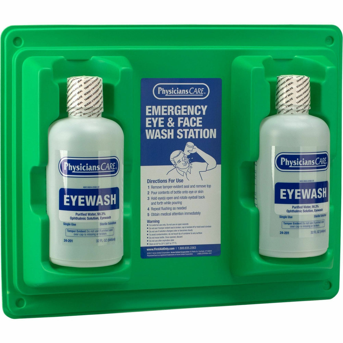 First Aid Only Twin-Bottle Eyewash Station