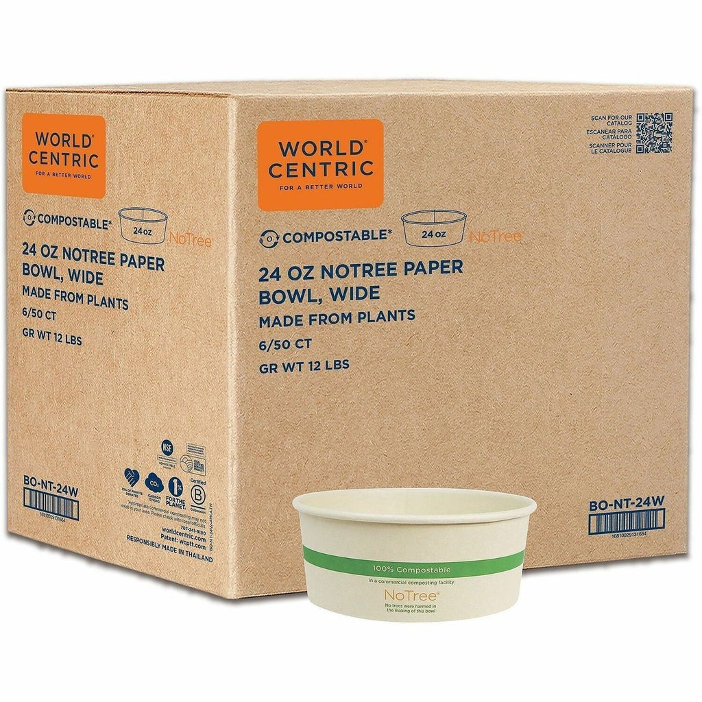 World Centric NoTree Compostable Wide Paper Bowls