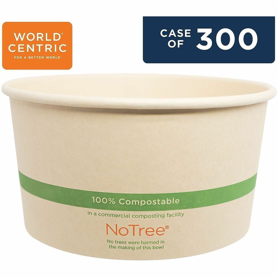 World Centric NoTree Compostable Wide Paper Bowls