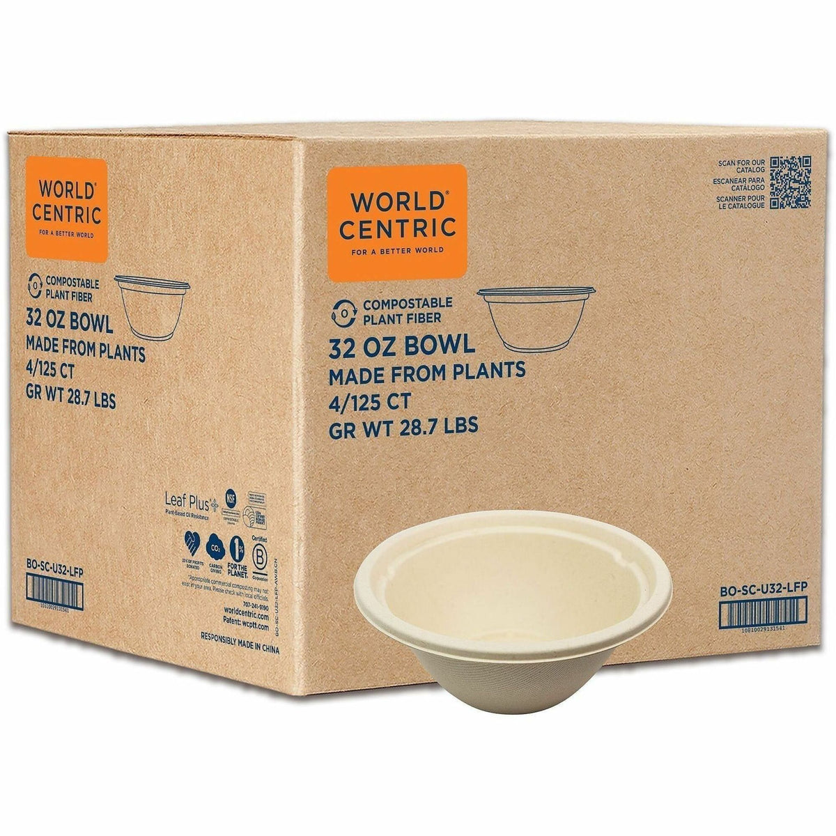 World Centric Compostable Fiber Bowls