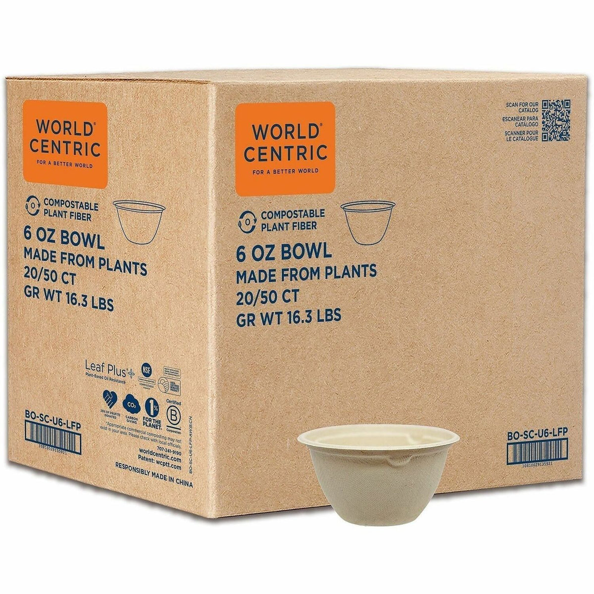 World Centric Compostable Fiber Bowls