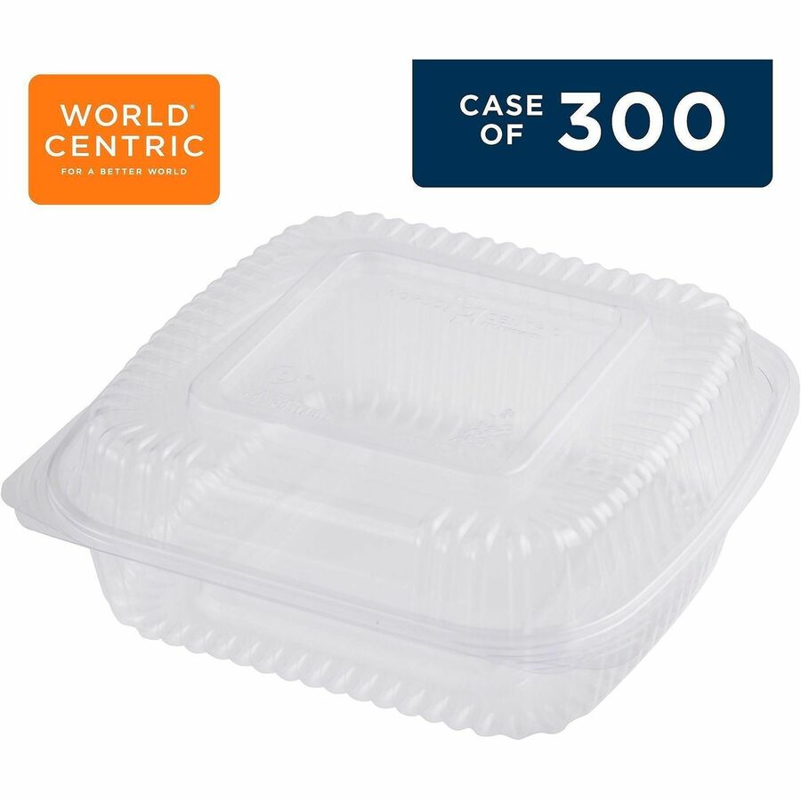 World Centric Compostable Clear Hinged Container