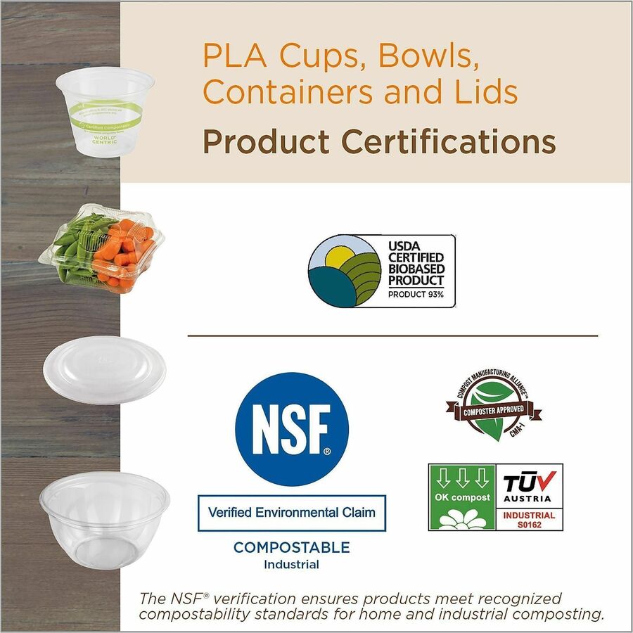 World Centric Compostable Clear Hinged Container
