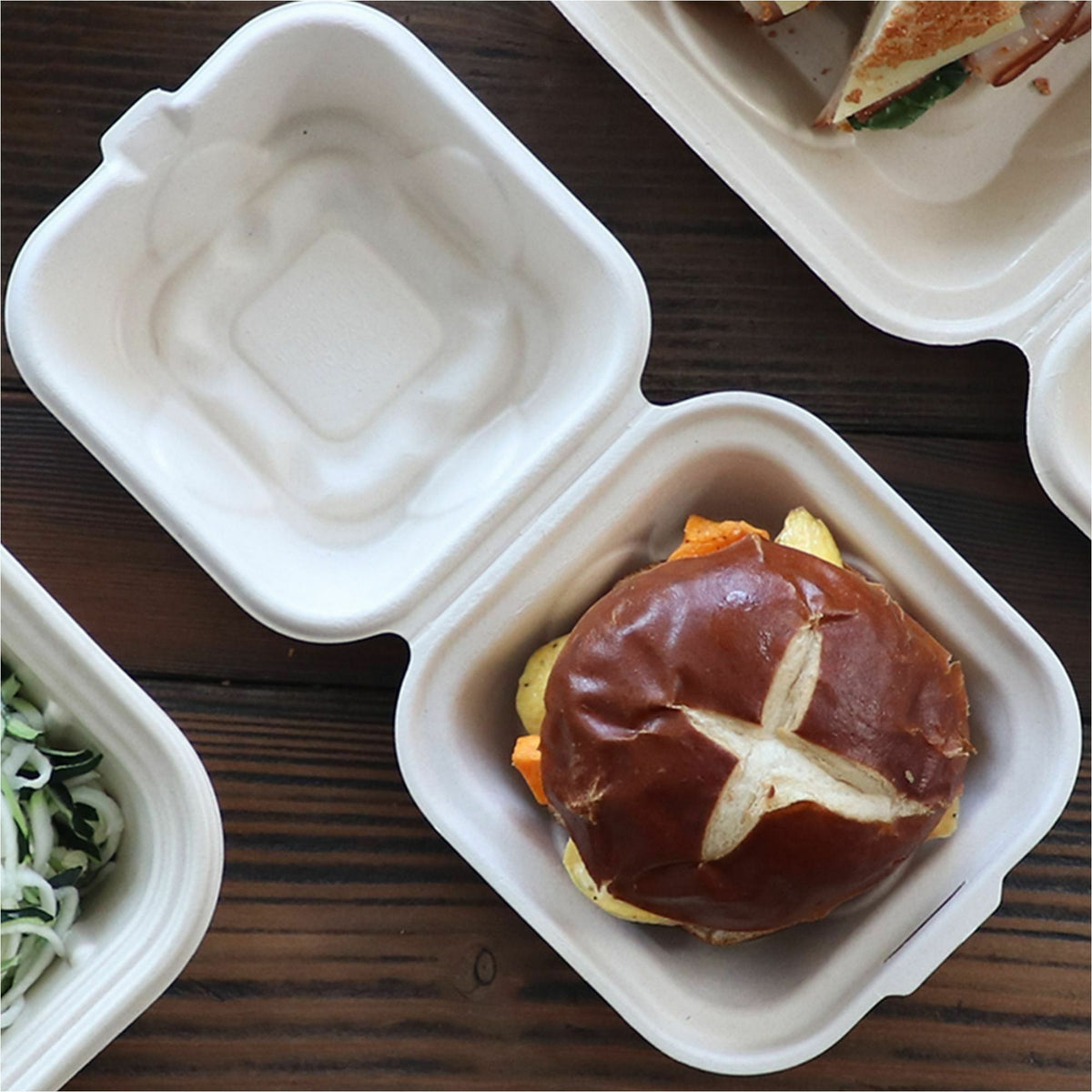 World Centric Compostable Fiber Hinged Containers