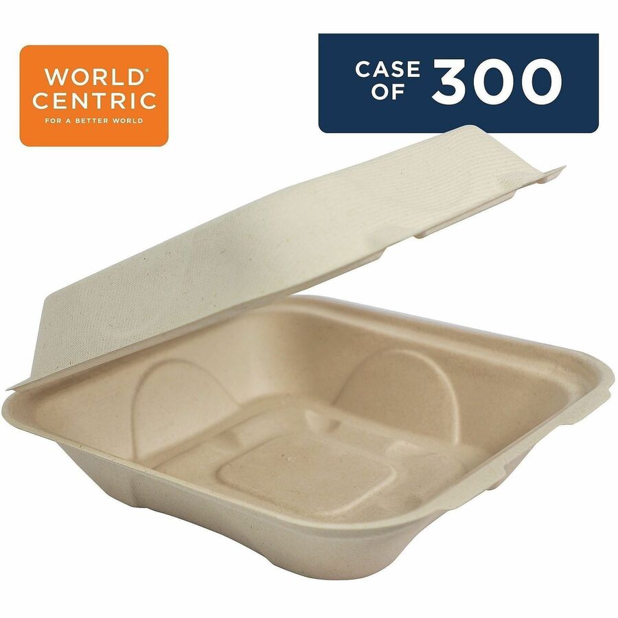 World Centric Compostable Fiber Hinged Containers