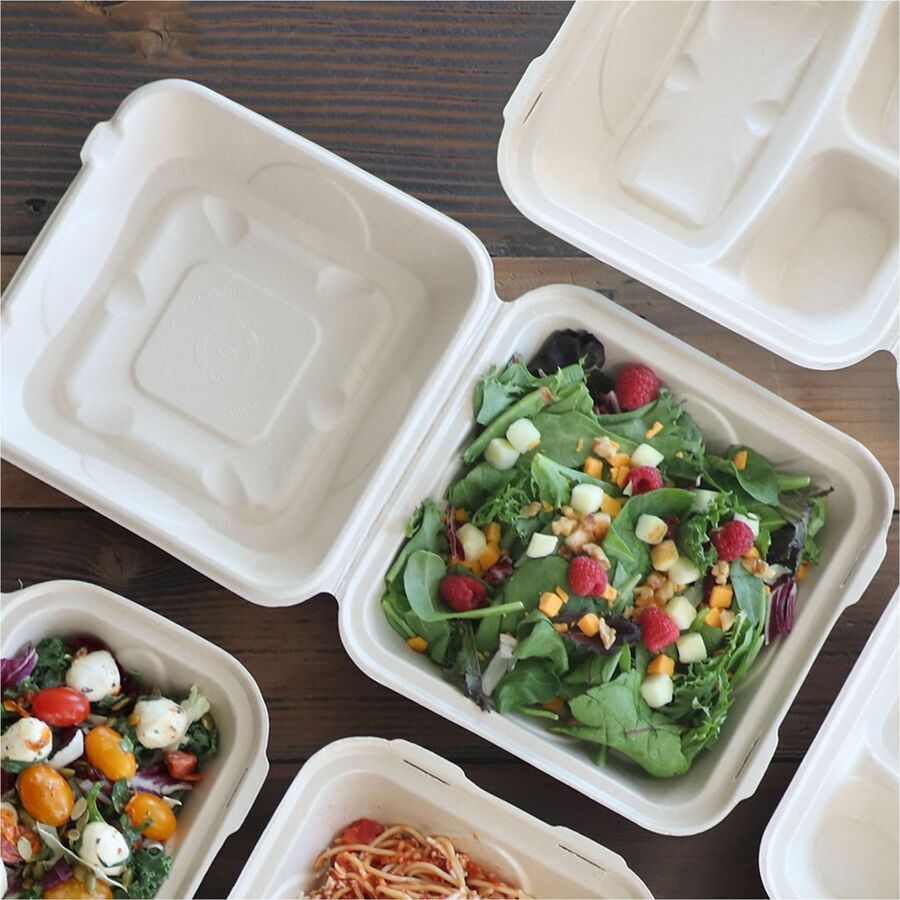 World Centric Compostable Fiber Hinged Containers