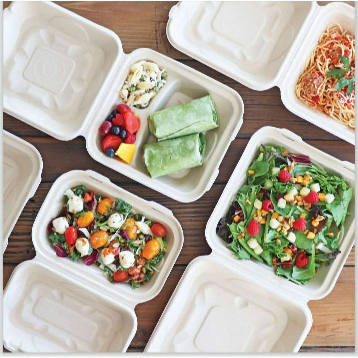World Centric Compostable Fiber Hinged Containers