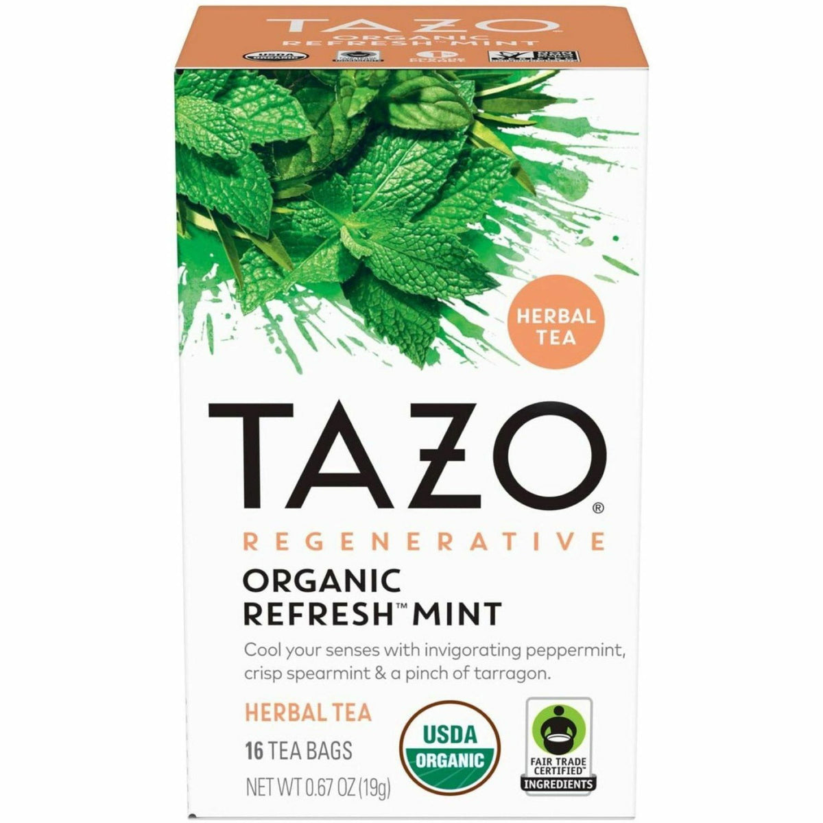 Tazo Regenerative Organic Refresh Mint Herbal Tea Bag